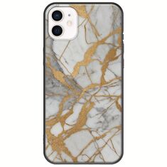 The Marble Collection - Elegance iPhone 12 Black TPU (Μαύρη Σιλικόνη)