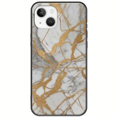 The Marble Collection - Elegance iPhone 14 Black TPU (Μαύρη Σιλικόνη)