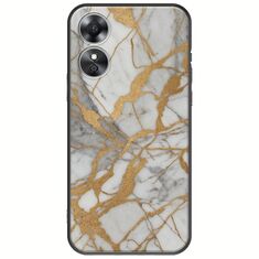 The Marble Collection - Elegance Oppo A17 Black TPU (Μαύρη Σιλικόνη)