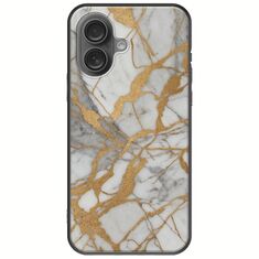 The Marble Collection - Elegance iPhone 16 Plus Black TPU (Μαύρη Σιλικόνη)