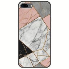 The Marble Collection - Modern iPhone 7 Plus Black TPU (Μαύρη Σιλικόνη)