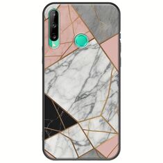 The Marble Collection - Modern Huawei P40 Lite E Black TPU (Μαύρη Σιλικόνη)