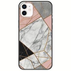 The Marble Collection - Modern iPhone 12 Black TPU (Μαύρη Σιλικόνη)