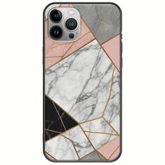The Marble Collection - Modern iPhone 12 Pro Max Black TPU (Μαύρη Σιλικόνη)