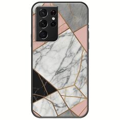 The Marble Collection - Modern Samsung Galaxy S21 Ultra Black TPU (Μαύρη Σιλικόνη)