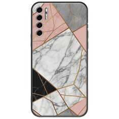 The Marble Collection - Modern TCL 20S / 20 5G / 20L / 20L+ Black TPU (Μαύρη Σιλικόνη)