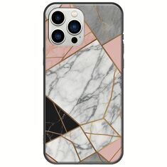 The Marble Collection - Modern iPhone 14 Pro Black TPU (Μαύρη Σιλικόνη)