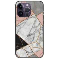 The Marble Collection - Modern iPhone 15 Pro Black TPU (Μαύρη Σιλικόνη)