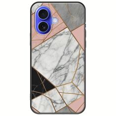 The Marble Collection - Modern iPhone 16 Black TPU (Μαύρη Σιλικόνη)