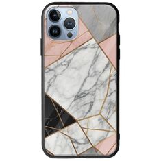 The Marble Collection - Modern iPhone 12 Pro Groove TPU (Tempered Glass και TPU)