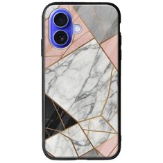 The Marble Collection - Modern iPhone 16 Groove TPU (Tempered Glass και TPU)