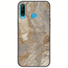 The Marble Collection - Natural Huawei P30 Lite Black TPU (Μαύρη Σιλικόνη)
