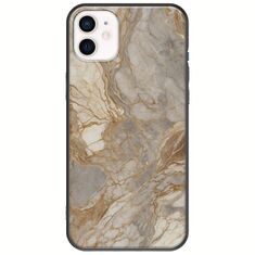 The Marble Collection - Natural iPhone 12 Black TPU (Μαύρη Σιλικόνη)