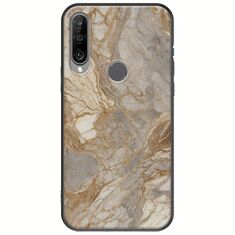 The Marble Collection - Natural Huawei Y6p Black TPU (Μαύρη Σιλικόνη)