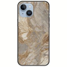 The Marble Collection - Natural iPhone 15 Black TPU (Μαύρη Σιλικόνη)