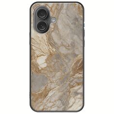 The Marble Collection - Natural iPhone 16 Plus Black TPU (Μαύρη Σιλικόνη)
