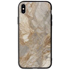 The Marble Collection - Natural iPhone X / XS Groove TPU (Tempered Glass και TPU)