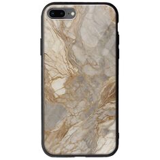 The Marble Collection - Natural iPhone 8 Plus Groove TPU (Tempered Glass και TPU)