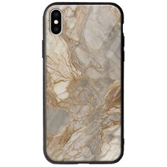 The Marble Collection - Natural iPhone XS Max Groove TPU (Tempered Glass και TPU)