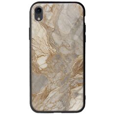 The Marble Collection - Natural iPhone XR Groove TPU (Tempered Glass και TPU)