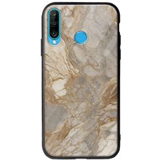 The Marble Collection - Natural Huawei P30 Lite Groove TPU (Tempered Glass και TPU)