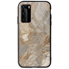 The Marble Collection - Natural Huawei P40 Pro Groove TPU (Tempered Glass και TPU)