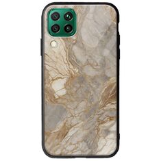 The Marble Collection - Natural Huawei P40 Lite Groove TPU (Tempered Glass και TPU)