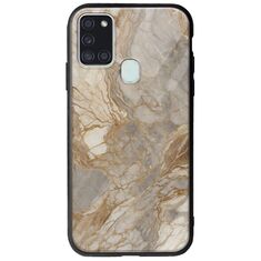 The Marble Collection - Natural Samsung Galaxy A21s Groove TPU (Tempered Glass και TPU)
