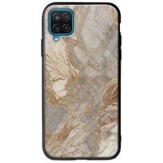 The Marble Collection - Natural Samsung Galaxy A12 Groove TPU (Tempered Glass και TPU)