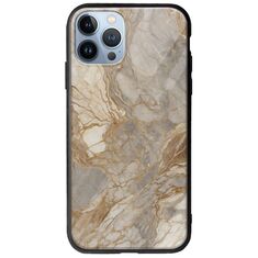 The Marble Collection - Natural iPhone 12 Pro Groove TPU (Tempered Glass και TPU)