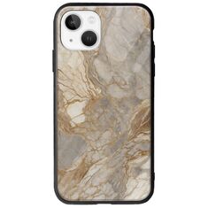 The Marble Collection - Natural iPhone 14 Groove TPU (Tempered Glass και TPU)