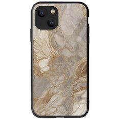 The Marble Collection - Natural iPhone 14 Plus Groove TPU (Tempered Glass και TPU)