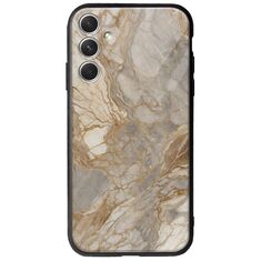 The Marble Collection - Natural Samsung Galaxy A34 5G Groove TPU (Tempered Glass και TPU)