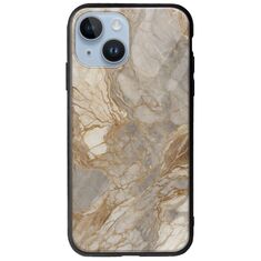 The Marble Collection - Natural iPhone 15 Groove TPU (Tempered Glass και TPU)