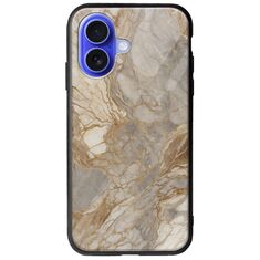 The Marble Collection - Natural iPhone 16 Groove TPU (Tempered Glass και TPU)