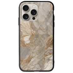 The Marble Collection - Natural iPhone 16 Pro Groove TPU (Tempered Glass και TPU)