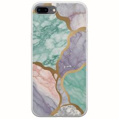 The Marble Collection - Pastel iPhone 8 Plus Flexible TPU (Διάφανη Σιλικόνη)