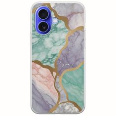 The Marble Collection - Pastel iPhone 16 Flexible TPU (Διάφανη Σιλικόνη)
