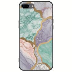 The Marble Collection - Pastel iPhone 7 Plus Black TPU (Μαύρη Σιλικόνη)