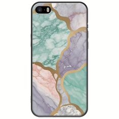 The Marble Collection - Pastel iPhone 5/5s/SE 2016 Black TPU (Μαύρη Σιλικόνη)