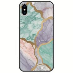 The Marble Collection - Pastel iPhone XS Max Black TPU (Μαύρη Σιλικόνη)