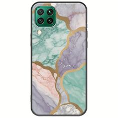 The Marble Collection - Pastel Huawei P40 Lite Black TPU (Μαύρη Σιλικόνη)