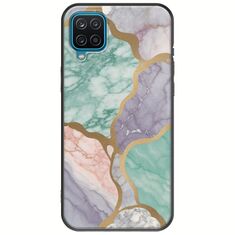 The Marble Collection - Pastel Samsung Galaxy A12 Black TPU (Μαύρη Σιλικόνη)