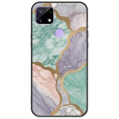 The Marble Collection - Pastel Realme C21 Black TPU (Μαύρη Σιλικόνη)
