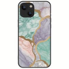 The Marble Collection - Pastel iPhone 13  Black TPU (Μαύρη Σιλικόνη)