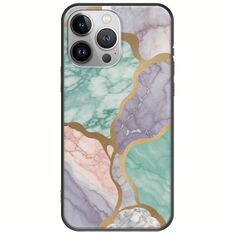 The Marble Collection - Pastel iPhone 13 Pro Max Black TPU (Μαύρη Σιλικόνη)