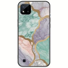 The Marble Collection - Pastel Realme C11 2021 Black TPU (Μαύρη Σιλικόνη)