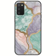 The Marble Collection - Pastel Samsung Galaxy A03s Black TPU (Μαύρη Σιλικόνη)