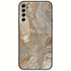The Marble Collection - Natural TCL 20S / 20 5G / 20L / 20L+ Black TPU (Μαύρη Σιλικόνη)