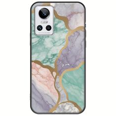 The Marble Collection - Pastel Realme GT Neo 3 Black TPU (Μαύρη Σιλικόνη)